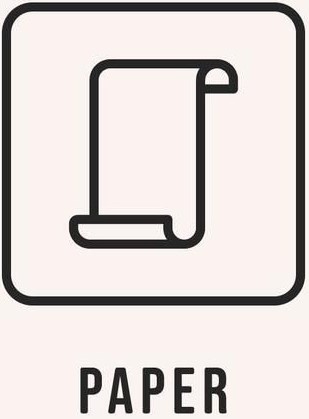 a picture of a hand in a paper sign but the work rock below it