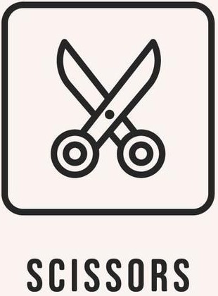 a picture of a hand in a scissor sign but the work rock below it